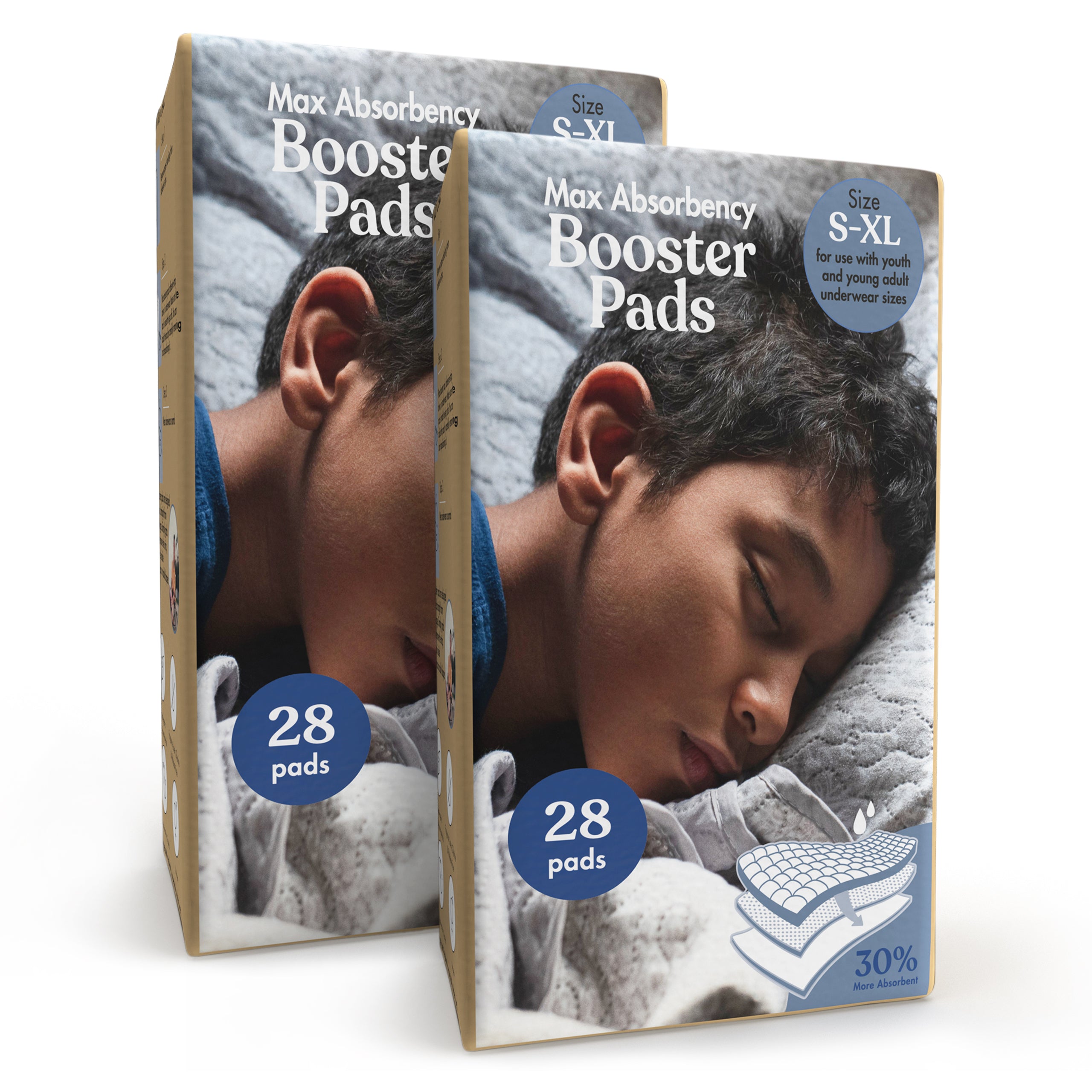 Naturally Nature Booster Pads for Overnight Diapers and Youth Incontinence - Size S-XL Unisex