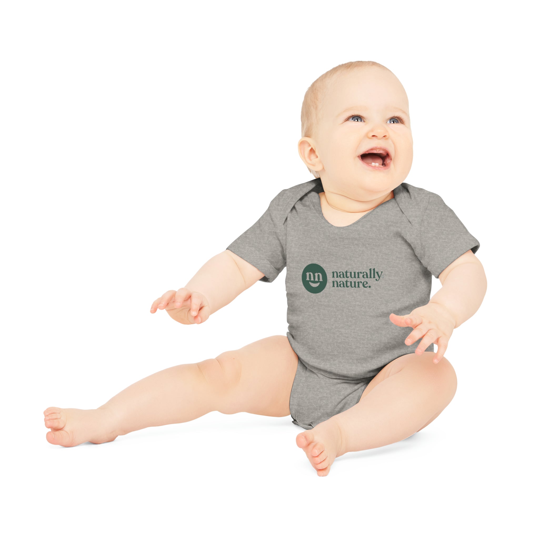 Naturally Nature Baby Organic Short Sleeve Bodysuit, 100% Certified Organic Cotton with Tear-away Label