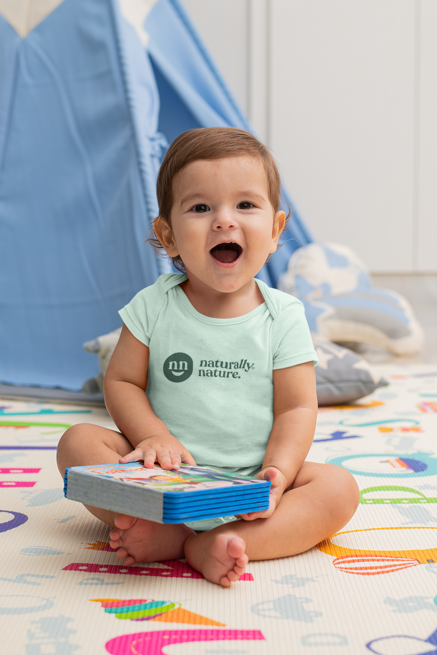 Naturally Nature Baby Organic Short Sleeve Bodysuit, 100% Certified Organic Cotton with Tear-away Label