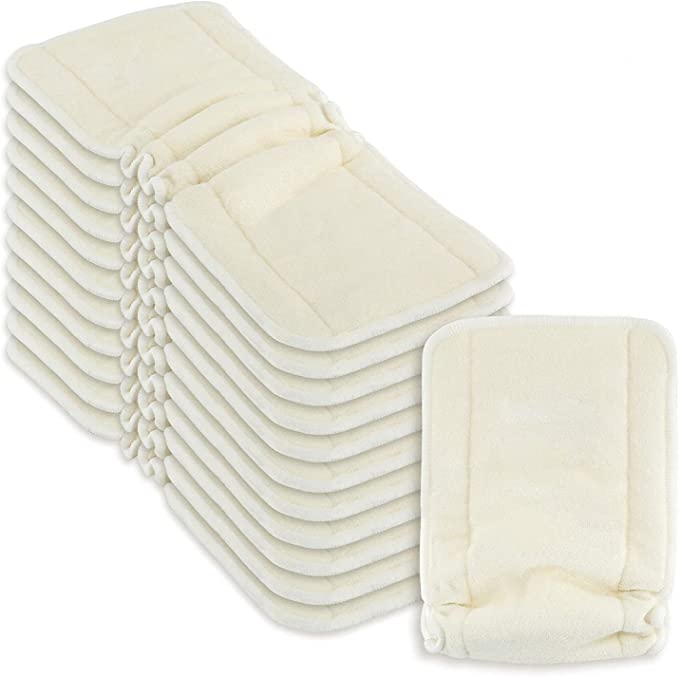 Cloth Diaper Inserts with Gussets Bamboo (Pack of 12)