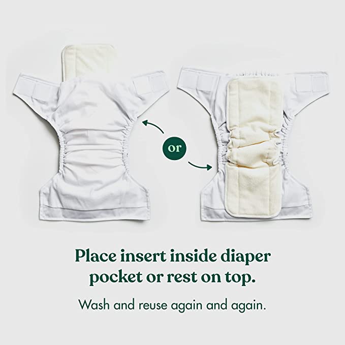 Cloth Diaper Inserts with Gussets Bamboo (Pack of 12)