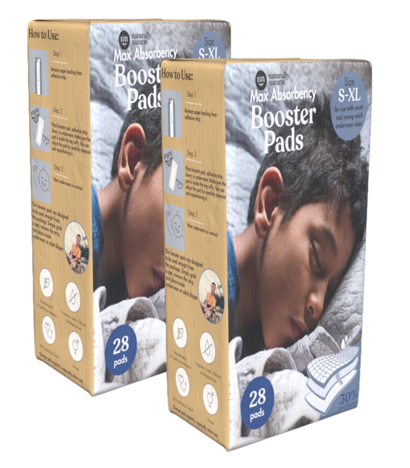 Naturally Nature Booster Pads for Overnight Diapers and Youth Incontinence - Size S-XL Unisex