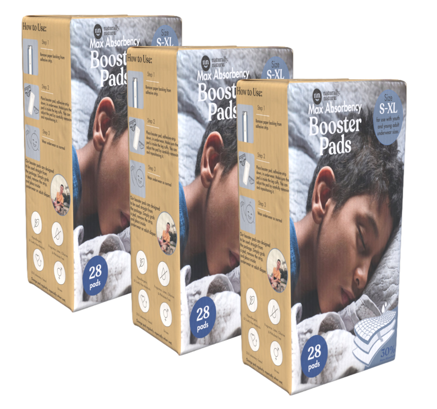 Naturally Nature Overnight Diaper Doubler Booster Pads with