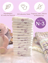 Naturally Nature Infant Girls Diaper Booster Pads Sizes (N-3), Booster Pads with Adhesive, Stop Overnight Diaper Leaks, Reduce Nighttime Diaper Changes
