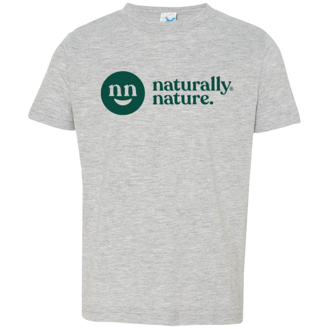 Naturally Nature Cotton Toddler Tee, Sizes 2T-5T, Heather Gray or White, Rabbit Skins Premium Jersey