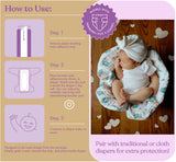 Naturally Nature Infant Girls Diaper Booster Pads Sizes (N-3), Booster Pads with Adhesive, Stop Overnight Diaper Leaks, Reduce Nighttime Diaper Changes
