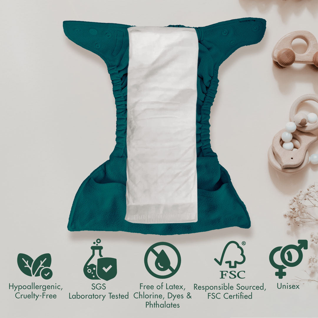 Naturally Nature Booster Pads for Overnight Diapers and Youth Incontinence - Size S-XL Unisex