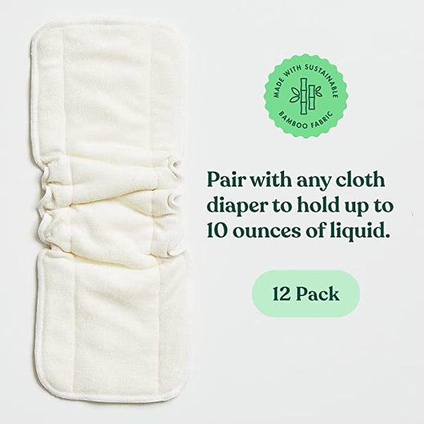 Cloth Diaper Inserts with Gussets Bamboo (Pack of 12)