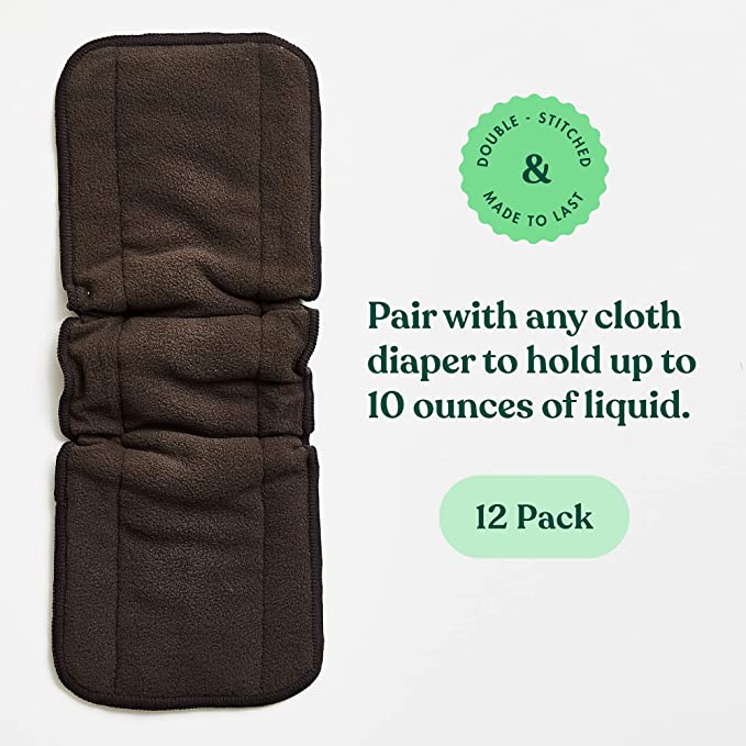 Cloth Diaper Inserts Charcoal Bamboo with Gussets