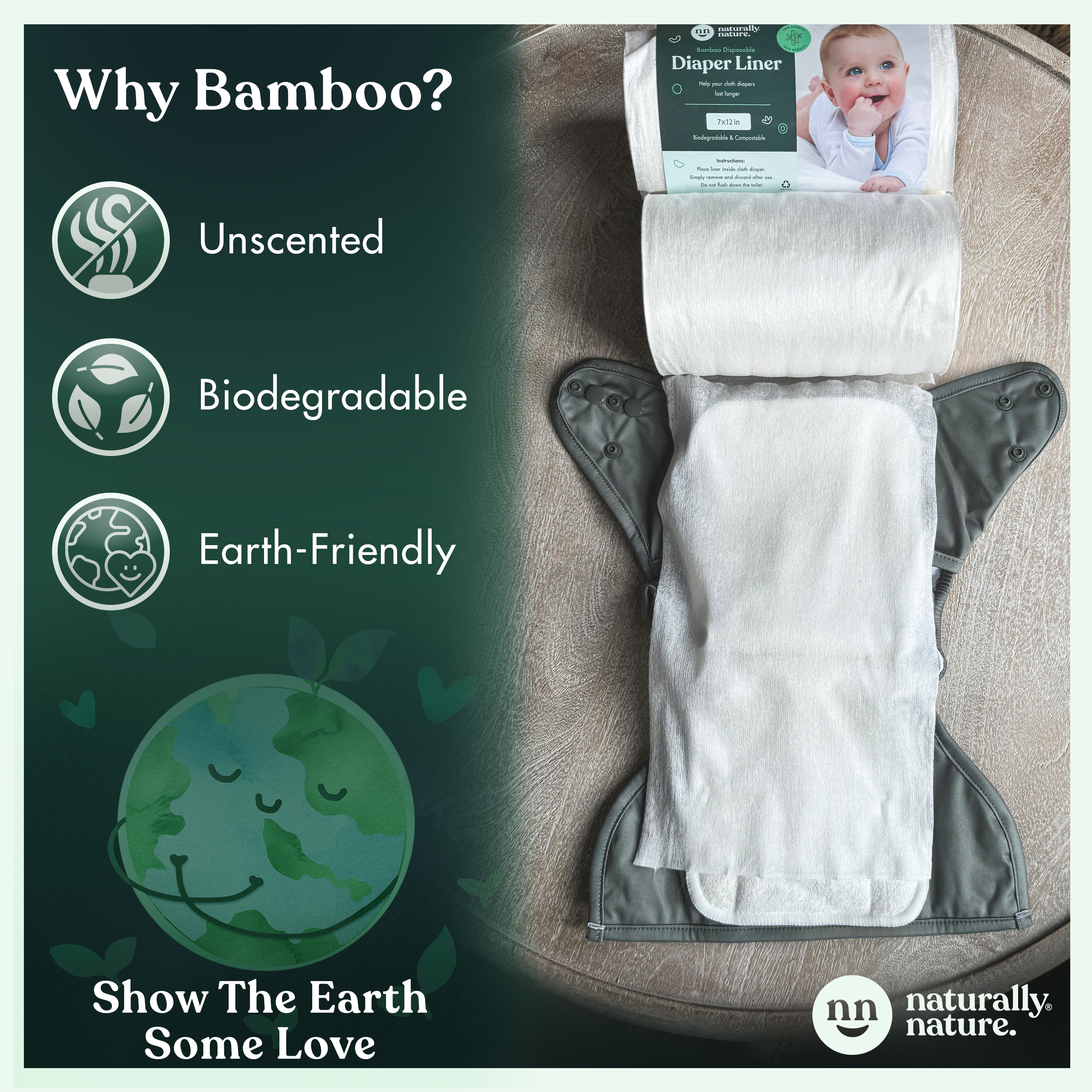 Why bamboo - unscented, biodegradable, and earth-friendly diaper liners